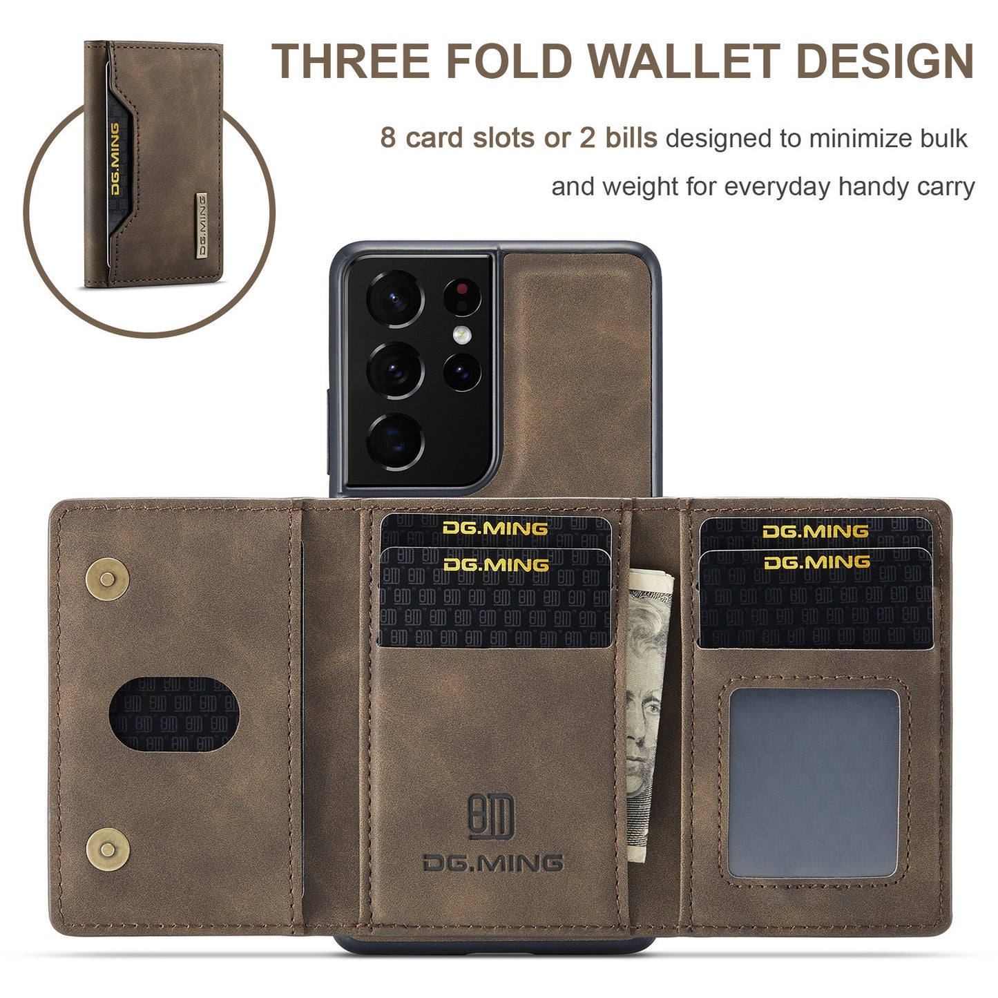 Magnetic Retro Wallet Case for Samsung Galaxy Models