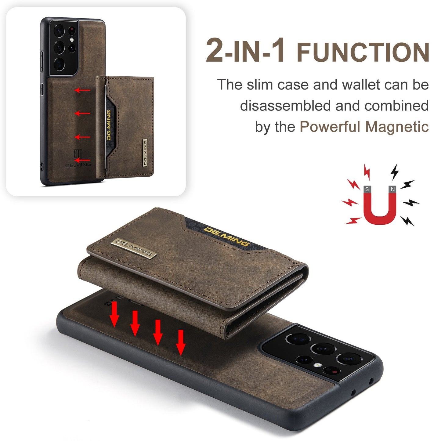 Magnetic Retro Wallet Case for Samsung Galaxy Models