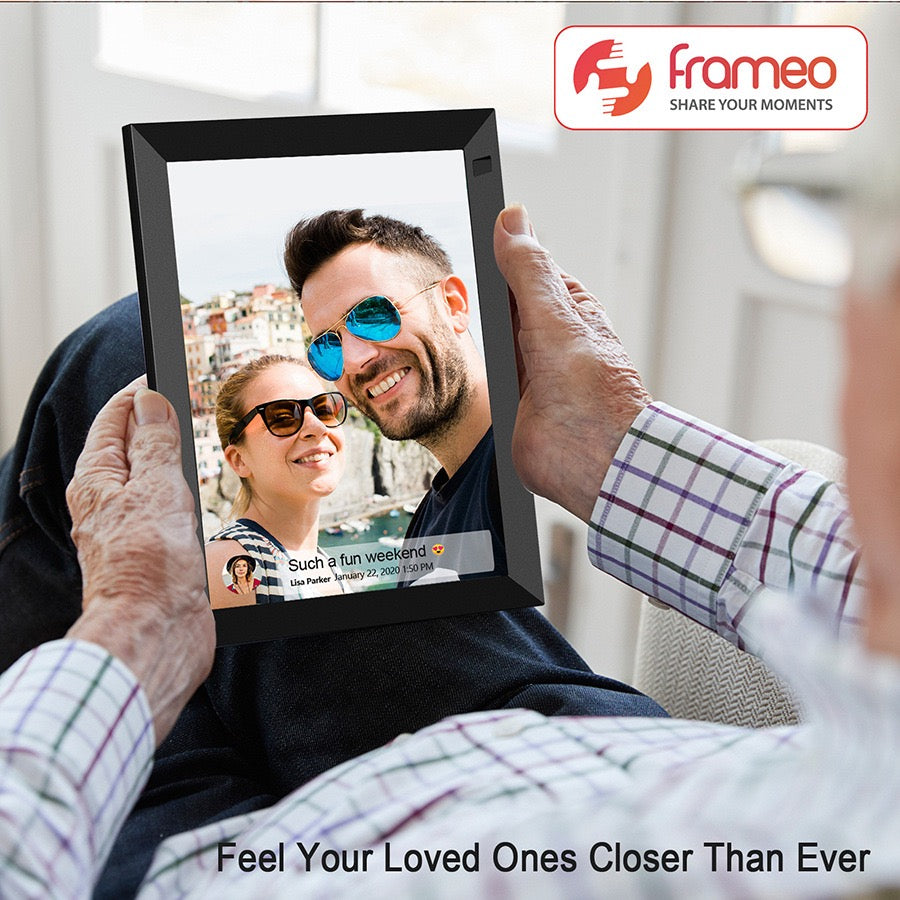 "FRAMEO 10.1\" WiFi Digital Photo Frame - Touchscreen, Auto-Rotate, Wall-Mountable"