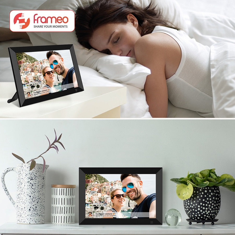 "FRAMEO 10.1\" WiFi Digital Photo Frame - Touchscreen, Auto-Rotate, Wall-Mountable"