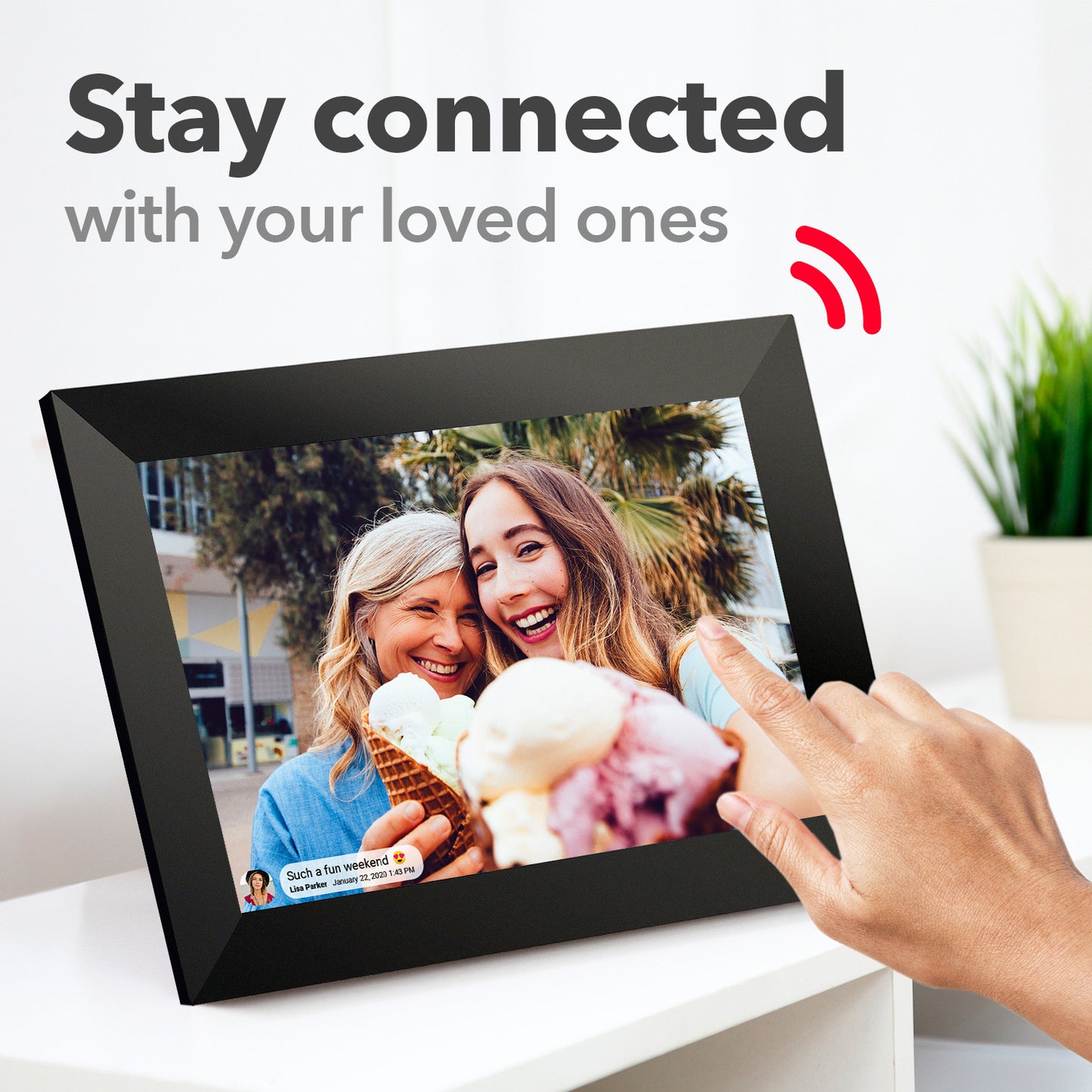 "FRAMEO 10.1\" WiFi Digital Photo Frame - Touchscreen, Auto-Rotate, Wall-Mountable"