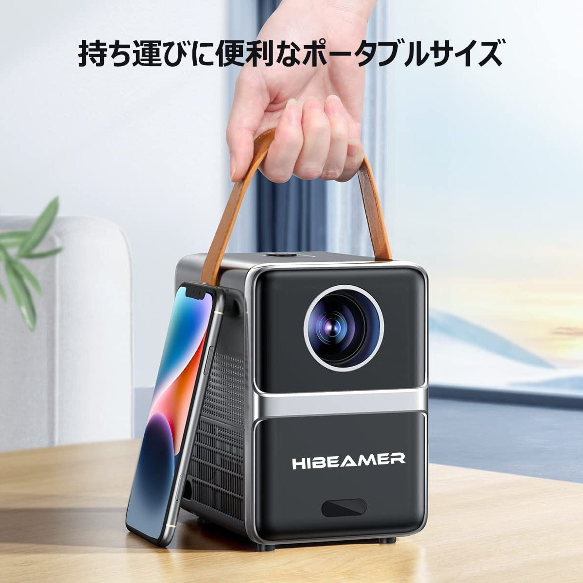 HIBEAMER 4K Mini Projector with 5G WiFi & Bluetooth, 15000 Lumens